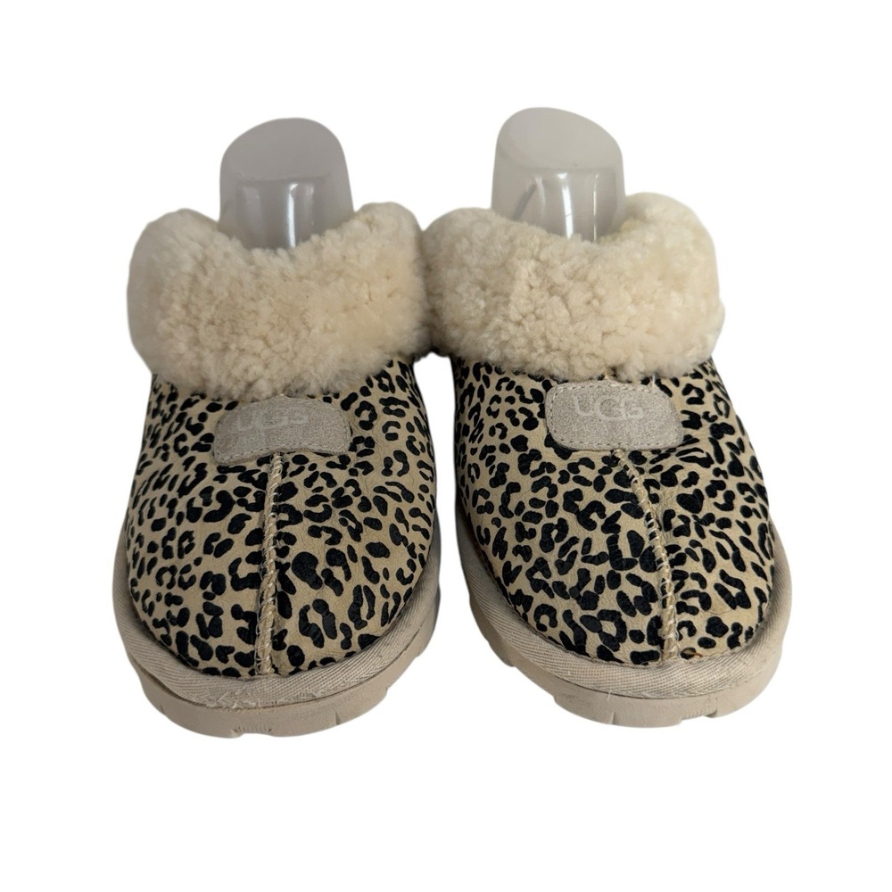 UGG Coquette Women's 10 Slippers Leopard Print Suede Slide Comfort Shoes Mules